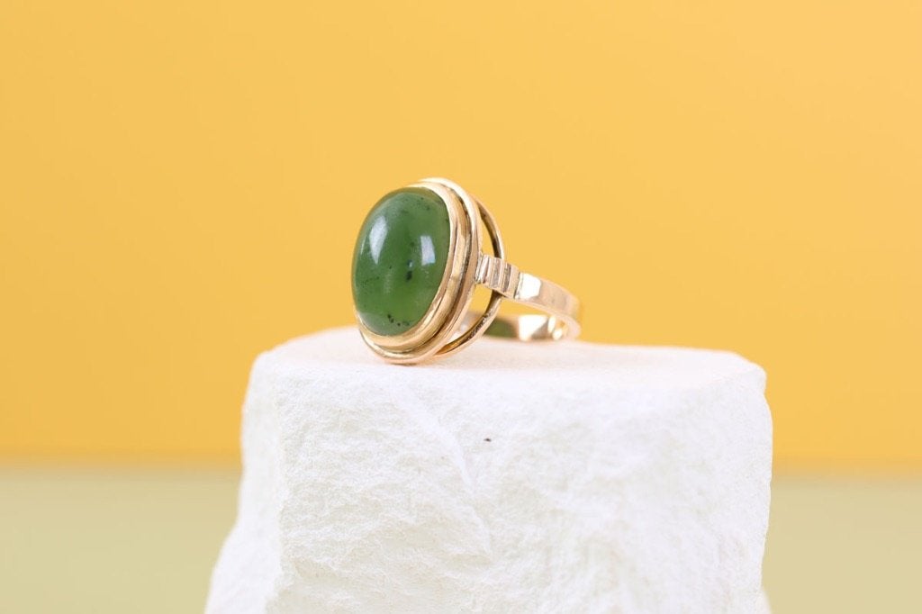 Vintage Jade Dream | 18 Karaat Gouden Edelsteen Ring