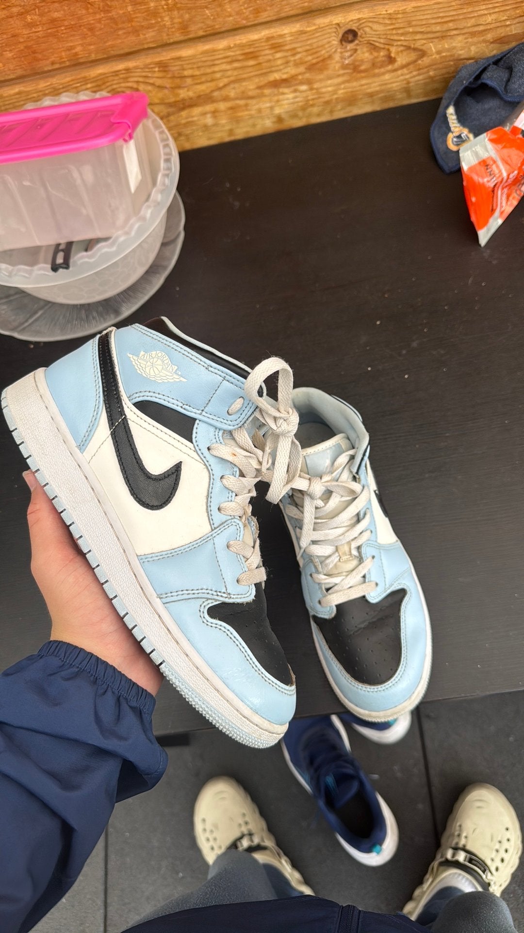 Air jordan 1 mid Ice blue, Kleding | Heren, Blauw, Ophalen of Verzenden, Sneakers of Gympen, Zo goed als nieuw