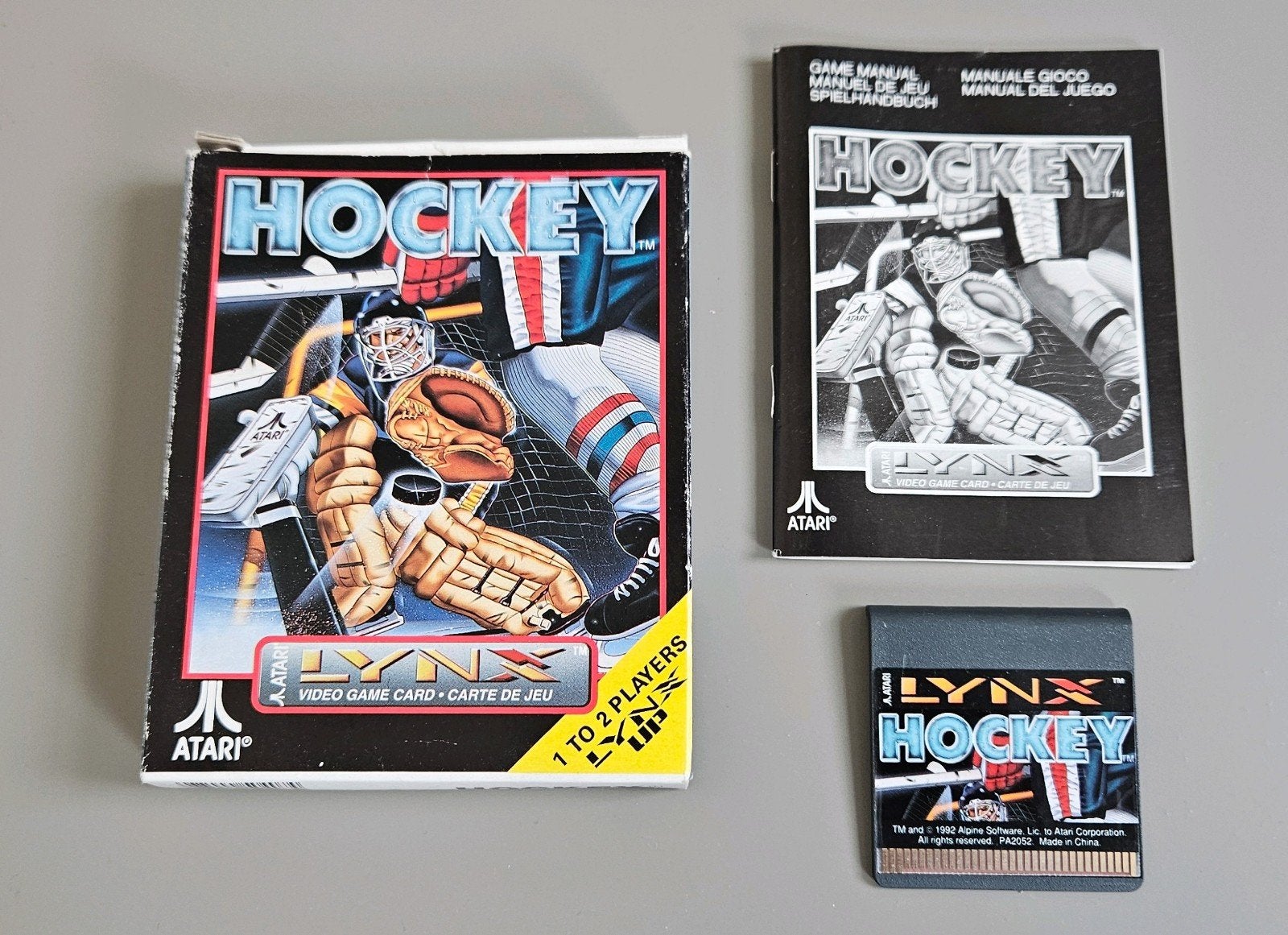 Atari Lynx Hockey - Compleet met doos en handleiding, Spelcomputers en Games, Games | Atari, Zo goed als nieuw, Atari Lynx, Avontuur en Actie