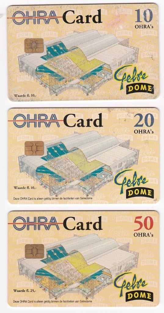 set van 3 OHRA Cards 10-20 en 50€- Vitesse-Arnhem GelreDome., Verzenden, Nederland