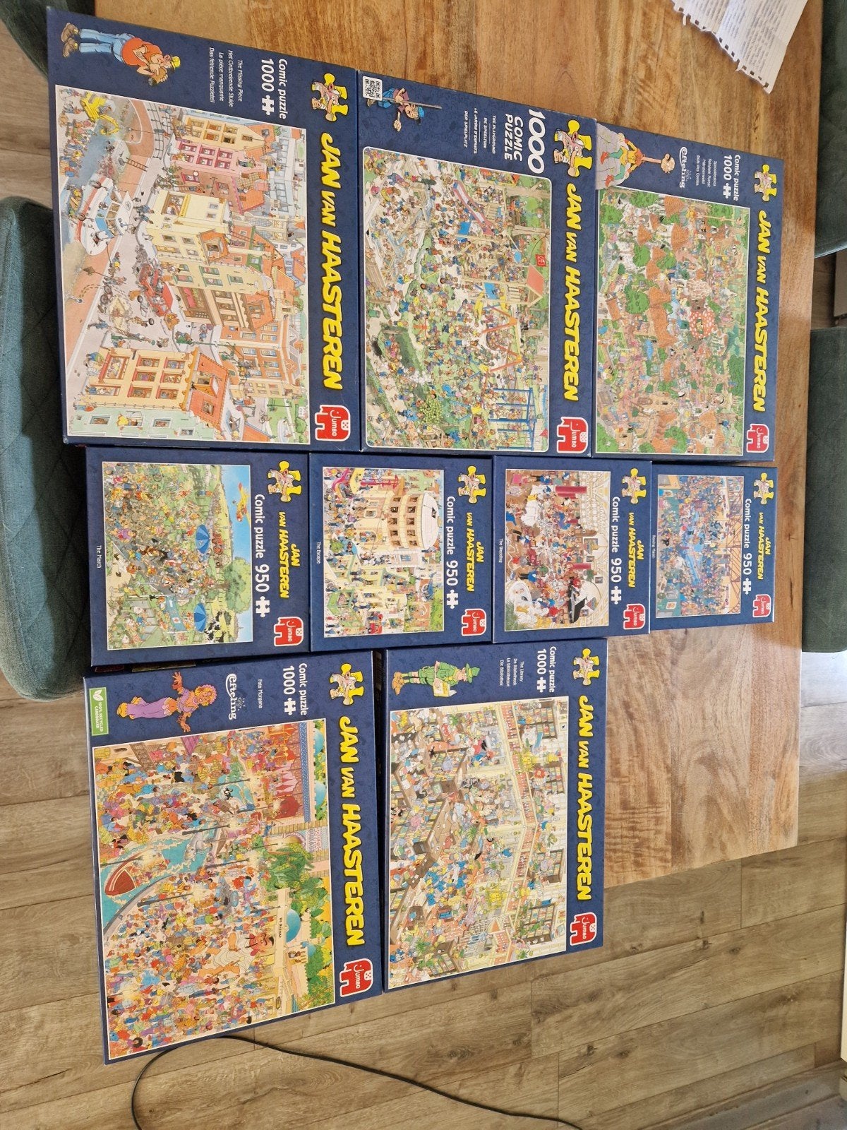 9 Jan van Haasteren legpuzzels - diverse aantallen stukjes, Ophalen, 500 t/m 1500 stukjes, Zo goed als nieuw, Legpuzzel