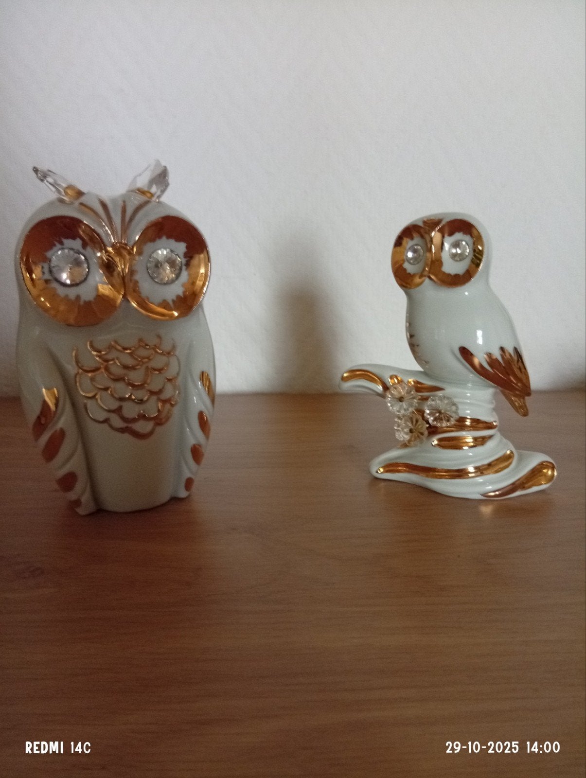 Capodimonte Uilen Beeldjes - Set van 2, Antiek en Kunst, Ophalen of Verzenden