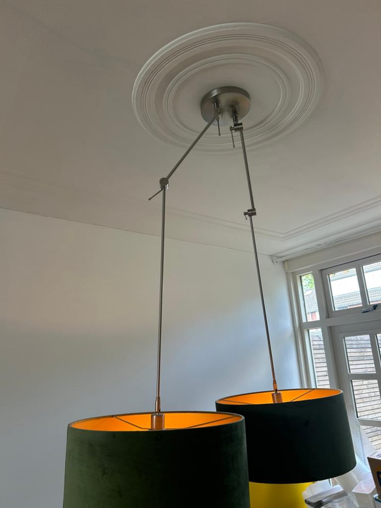 Armatuur met knikarm 2-lichts, Ophalen, Zo goed als nieuw, 75 cm of meer