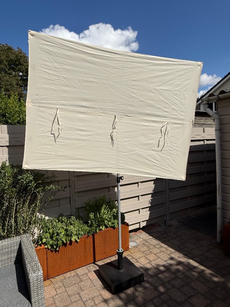 Balkonparasol (incl. voet), Ophalen, Verstelbaar, Overige typen, Zo goed als nieuw