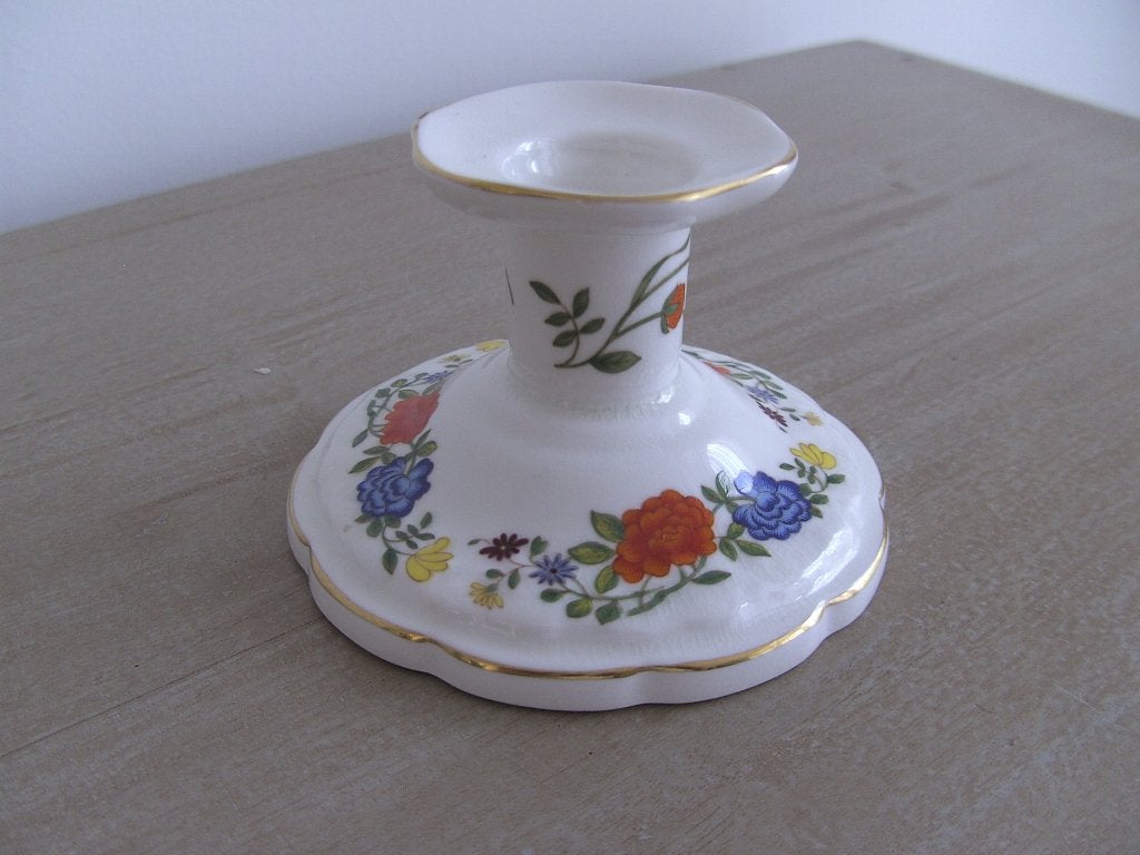 Kandelaar Engels Porselein van Aynsley Famille Rose, Antiek en Kunst, Antiek | Kandelaars, Keramiek of Aardewerk, Ophalen of Verzenden