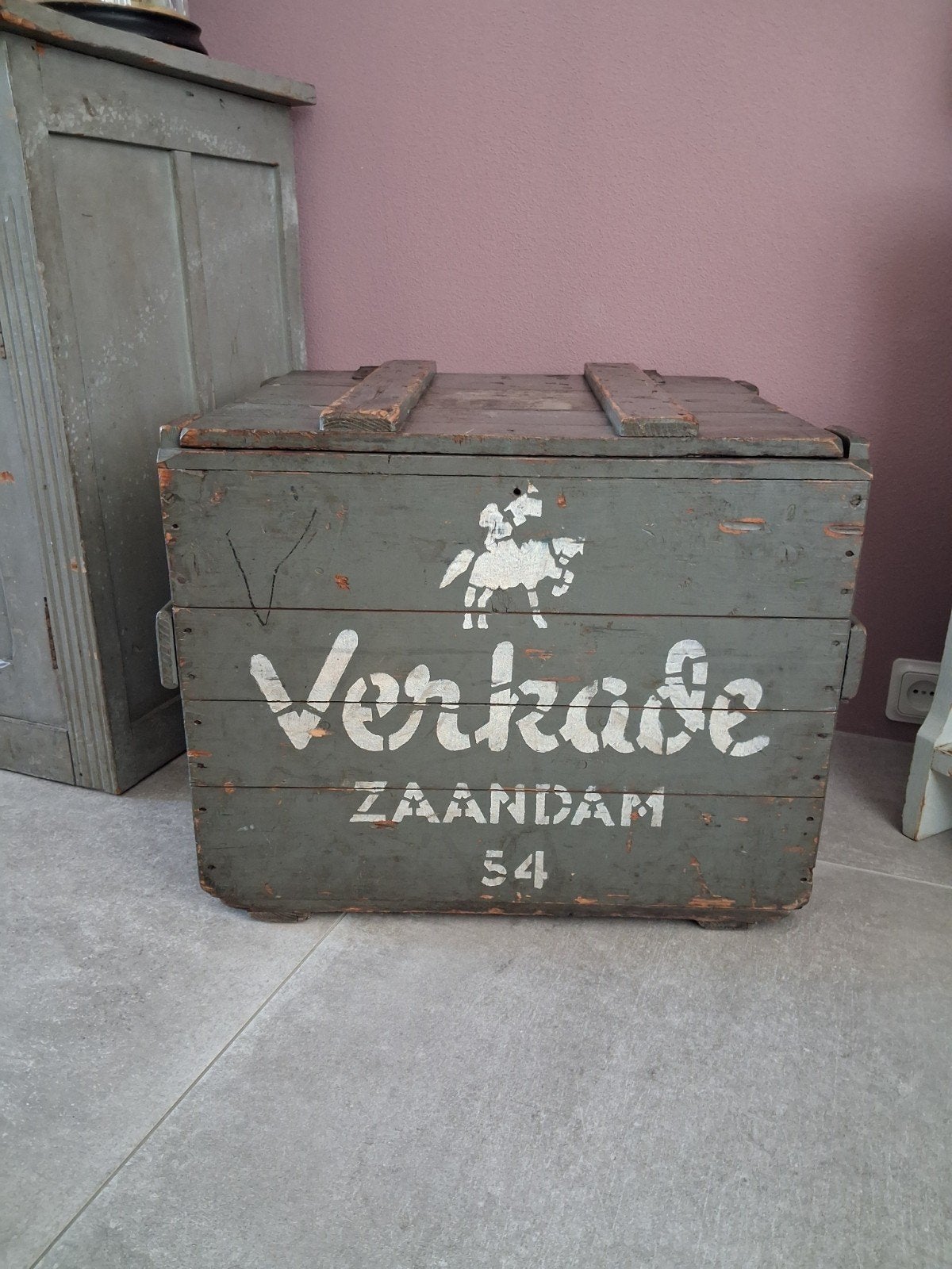 ANTIEK OUD  ...  ORIGINEEL  ....  VERKADE ZAANDAM  ...  KIST, Antiek en Kunst, Ophalen