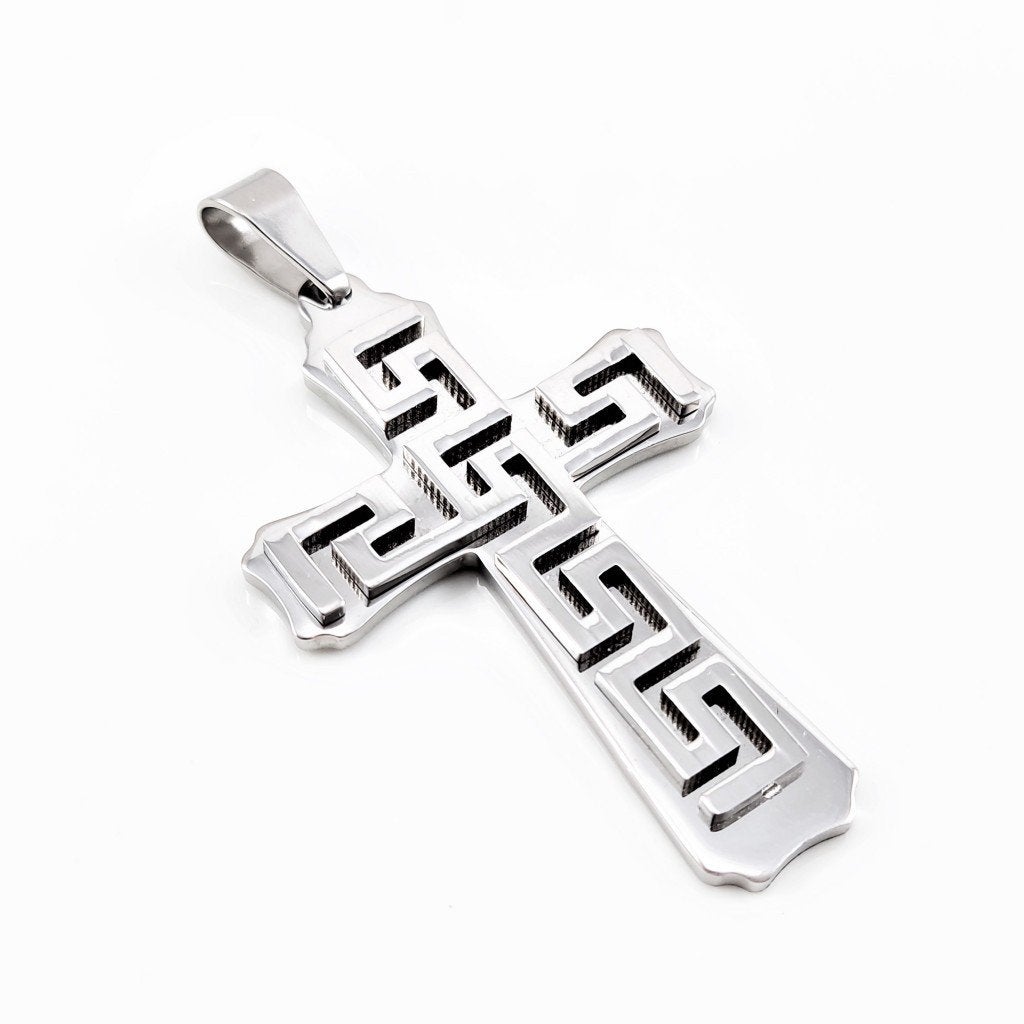 Roestvrij Stalen Griekse Kruis Hanger Dames - Heren, Overige materialen, Birgitta-Gracht 33, 6465 EL Kerkrade, Nederland, Verzenden