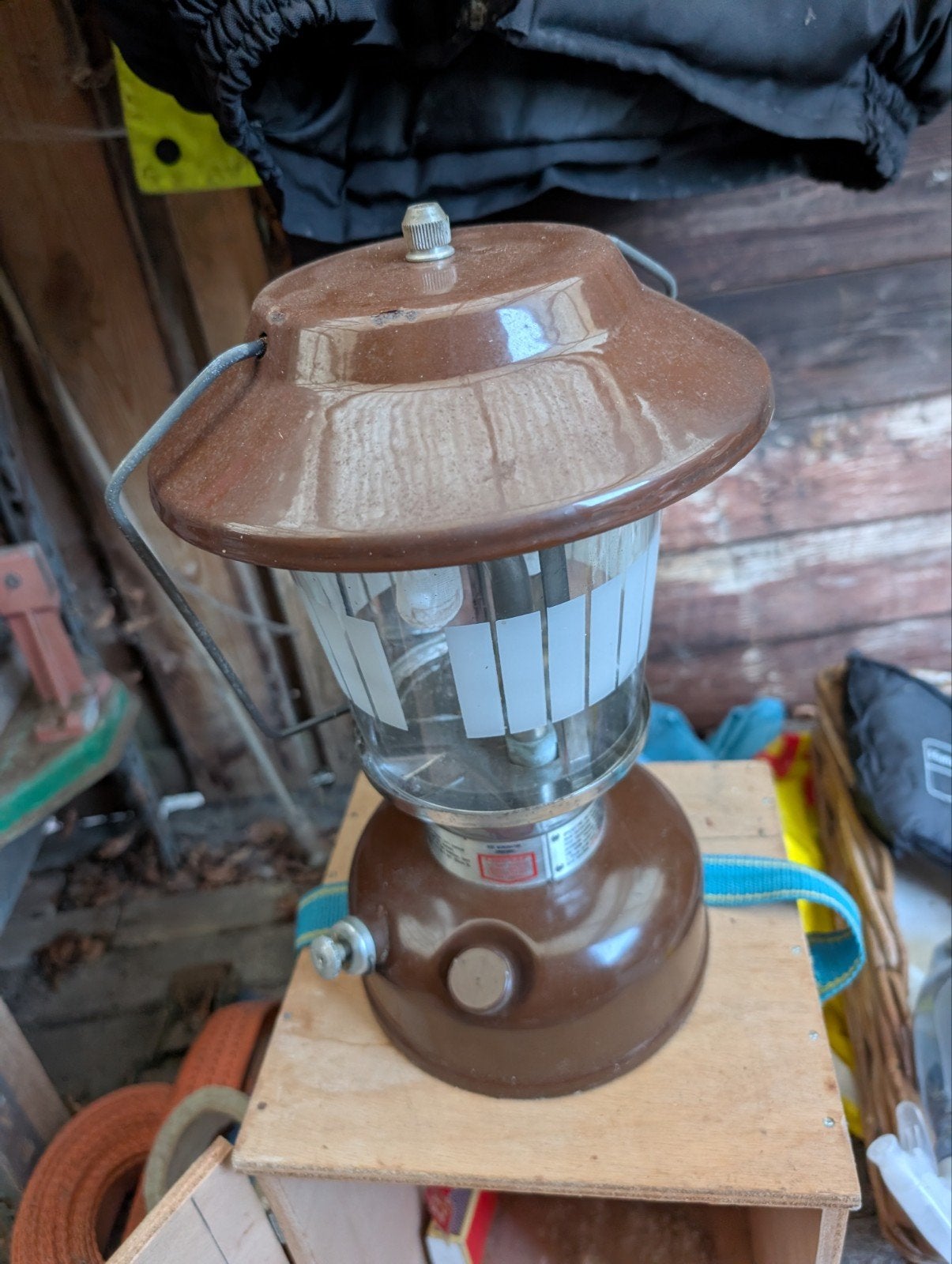 Vintage Coleman lantaarn - Bruin - Kampeerlamp, Ophalen of Verzenden