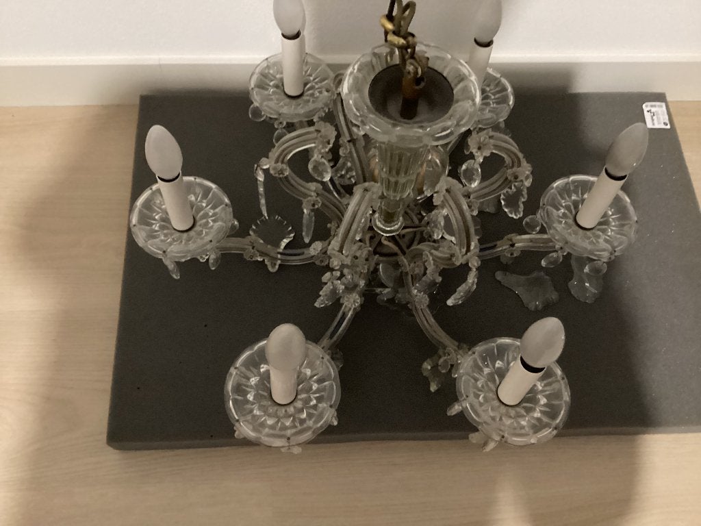 Kroonluchter, Huis en Inrichting, Lampen | Kroonluchters, Ophalen, Gebruikt, Glas