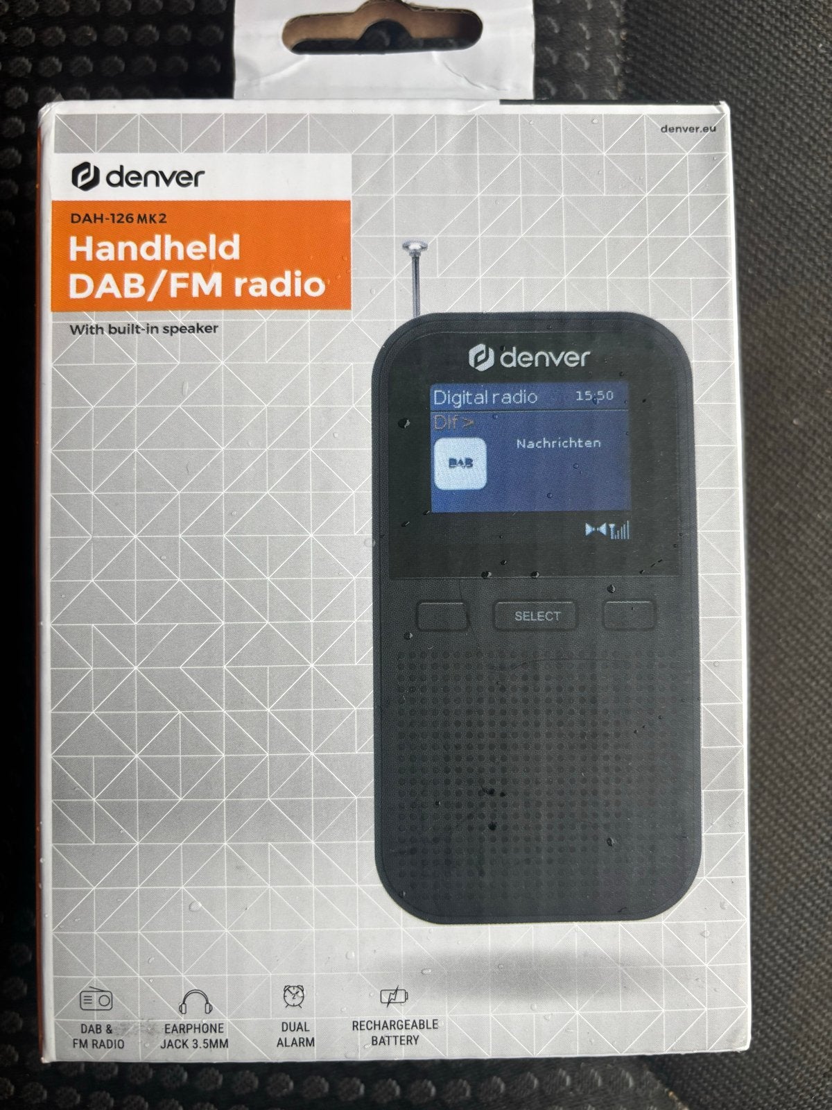 Denver DAH-126 MK2 Handheld DAB/FM Radio - Verpakkingsschade, Ophalen of Verzenden, Nieuw, Radio