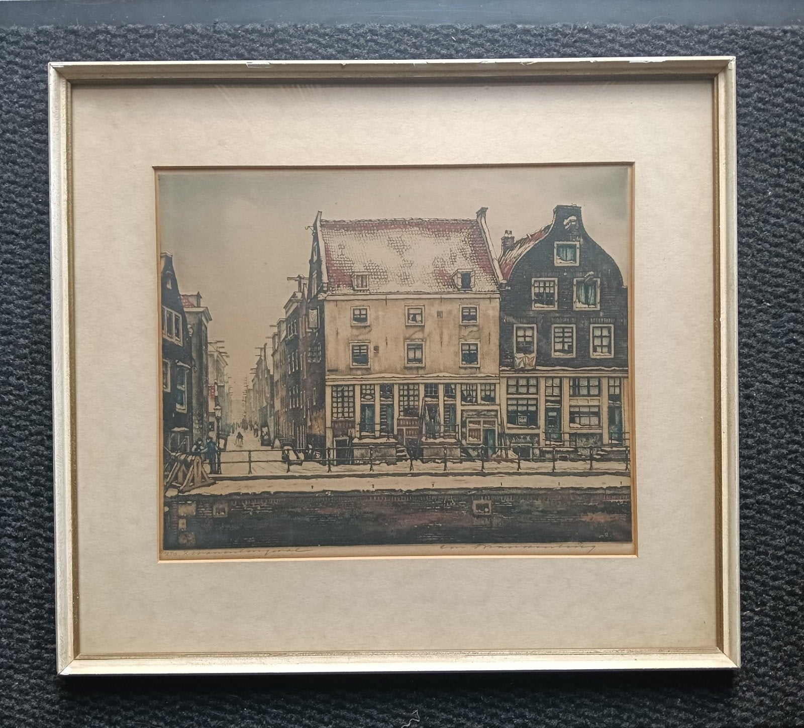Cornelis Brandenburg (1884-1954) - Stadsgezicht Amsterdam, Antiek en Kunst, Ophalen of Verzenden, Stadsgezicht, Ets, 1900 - 1949