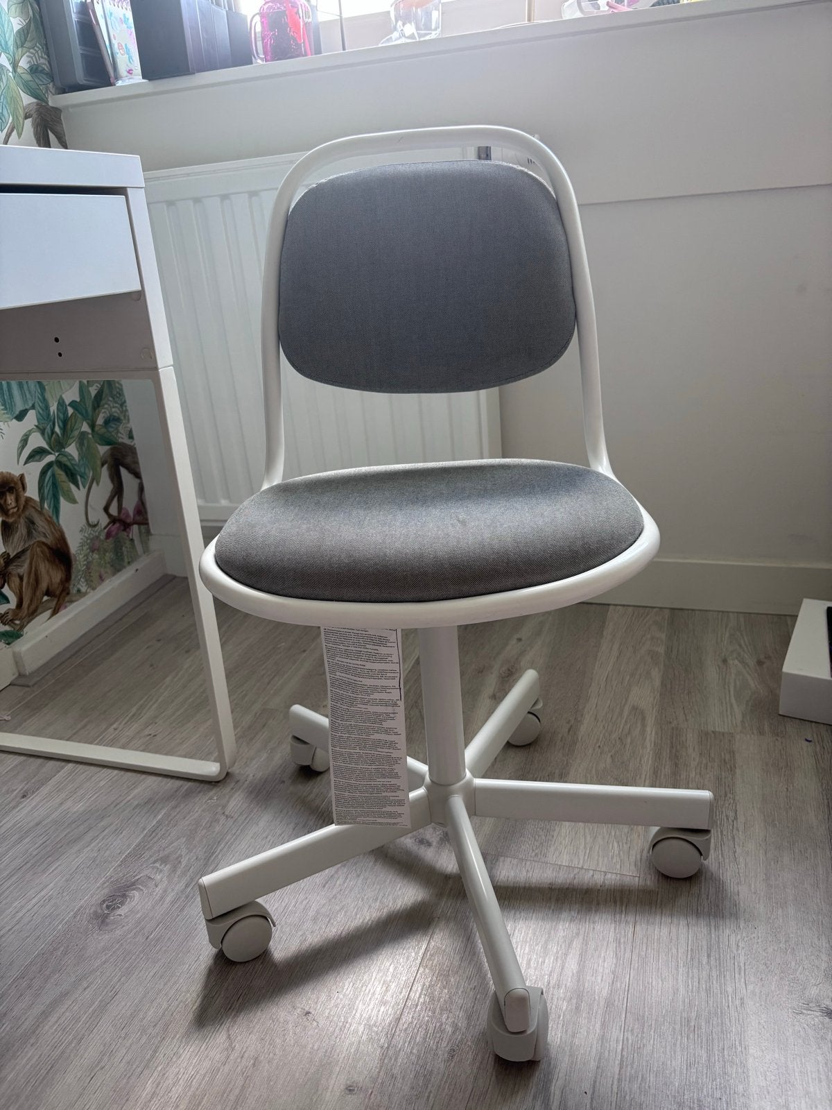 IKEA kinder Bureaustoel - Wit/Grijs - Gebruikt, Ophalen, Gebruikt, Wit, Bureaustoel