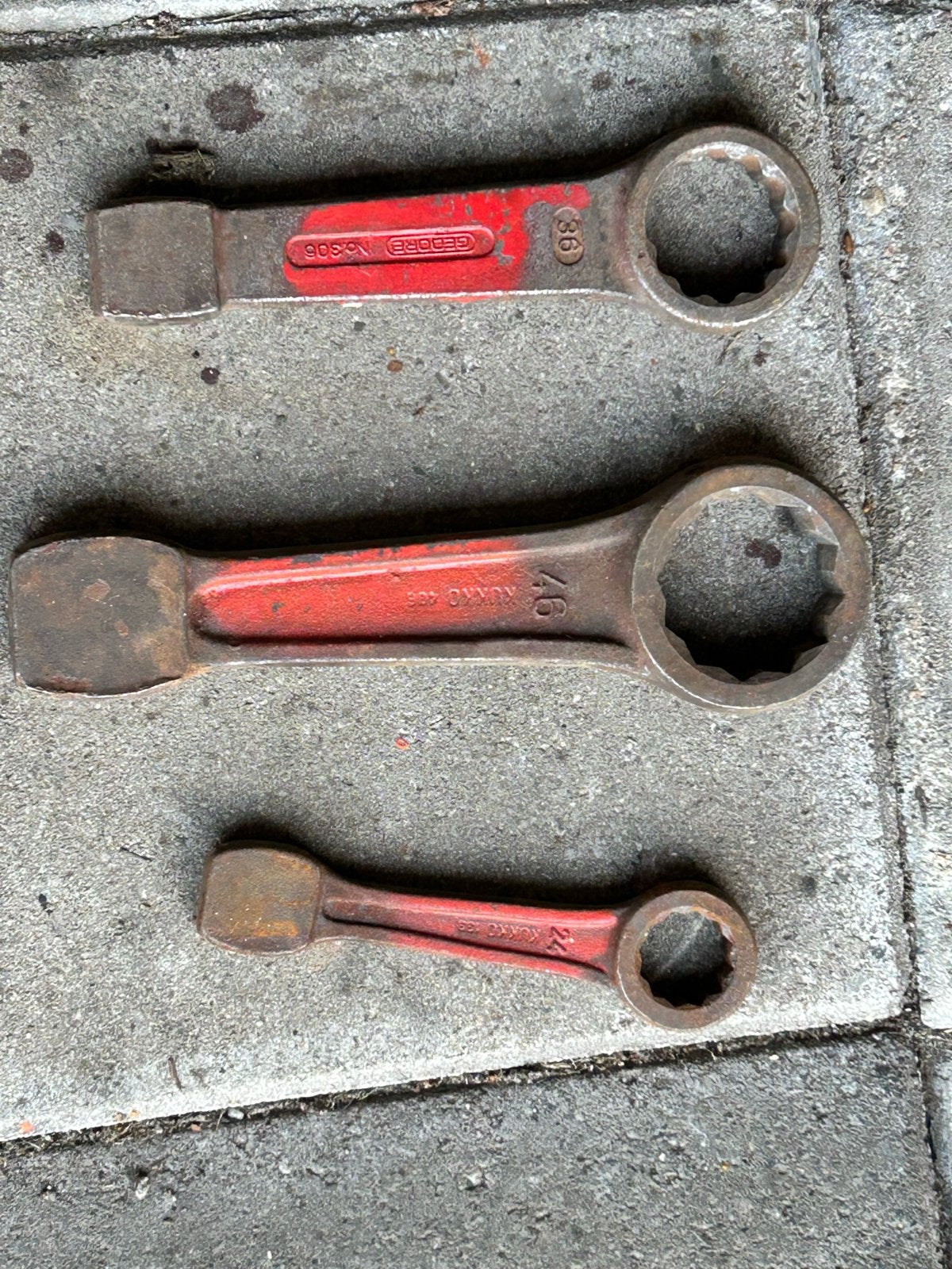 Gedore en Kukko slagringsleutels set (3 stuks), Ophalen, Gebruikt, Sleutel/ratel, Gedore