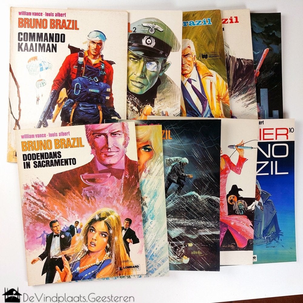 Bruno Brazil 1 t/m 10 - 1e druk / herdruk, William Vance, Complete serie of reeks, Ophalen of Verzenden, Zo goed als nieuw
