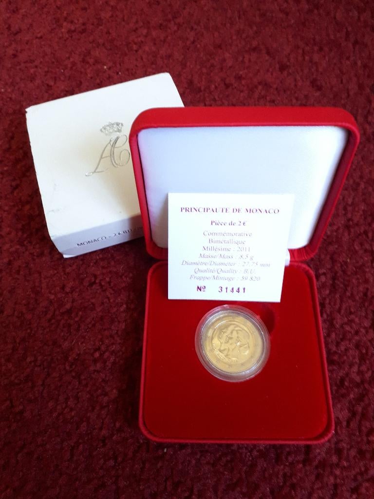 Monaco 2011: 2 Euro Albert en Charlene (BU, cassette), Verzenden, Monaco, 2 euro