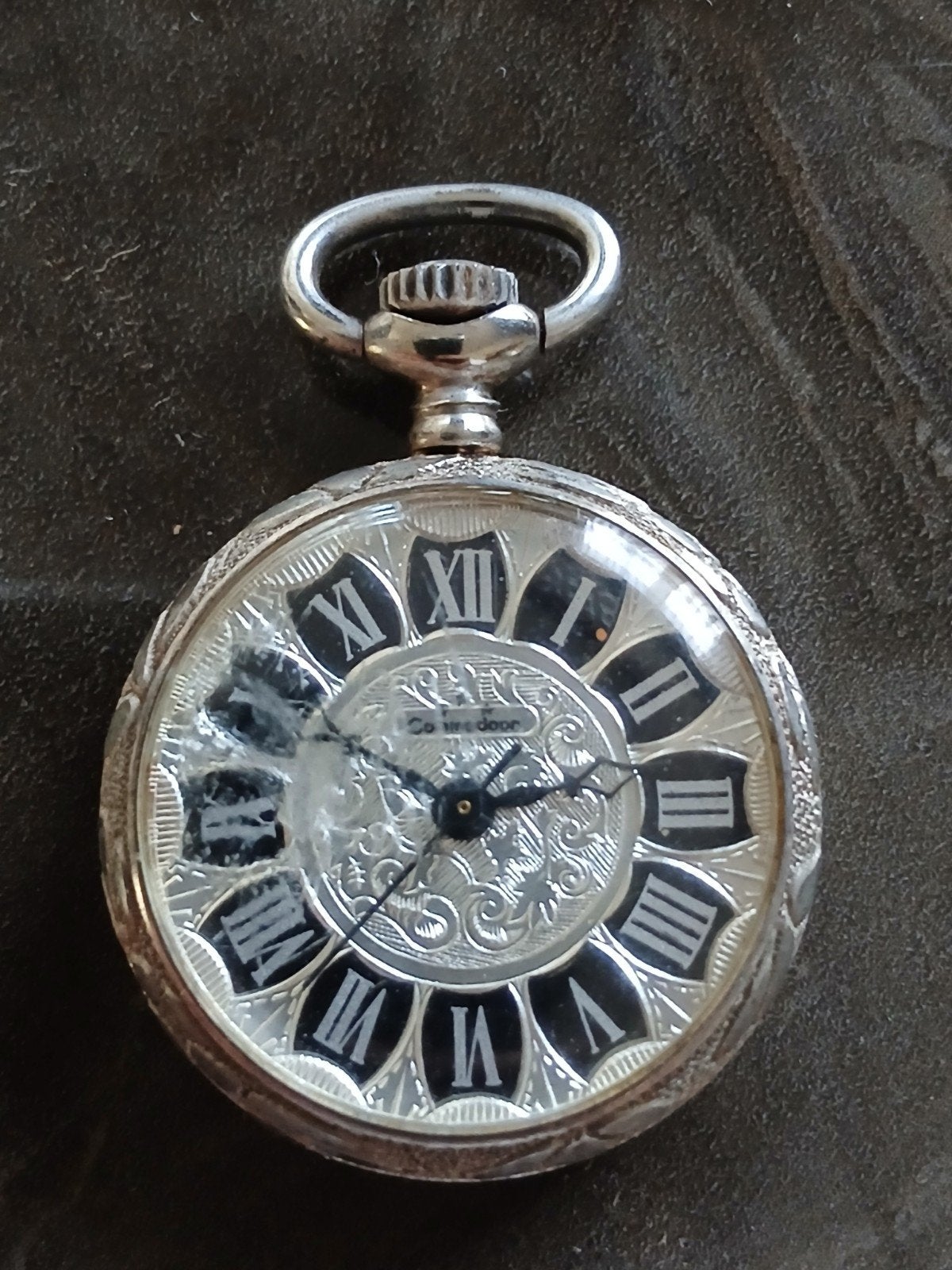 Vintage Commodoor Zakhorloge met Romeinse Cijfers, Overige merken, Overige materialen, Zakhorloge, 1960 of later