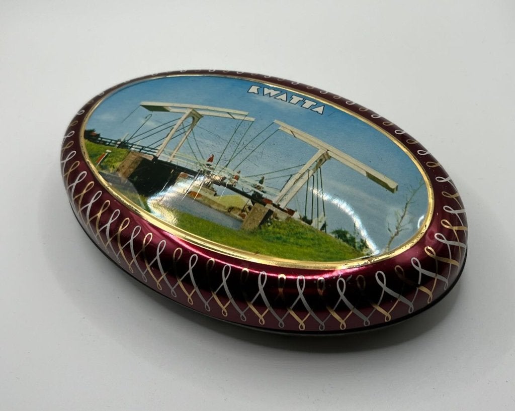 Vintage Kwatta blikje ophaalbrug, Verzamelen, Blikken, Ophalen of Verzenden, Gebruikt, Overige