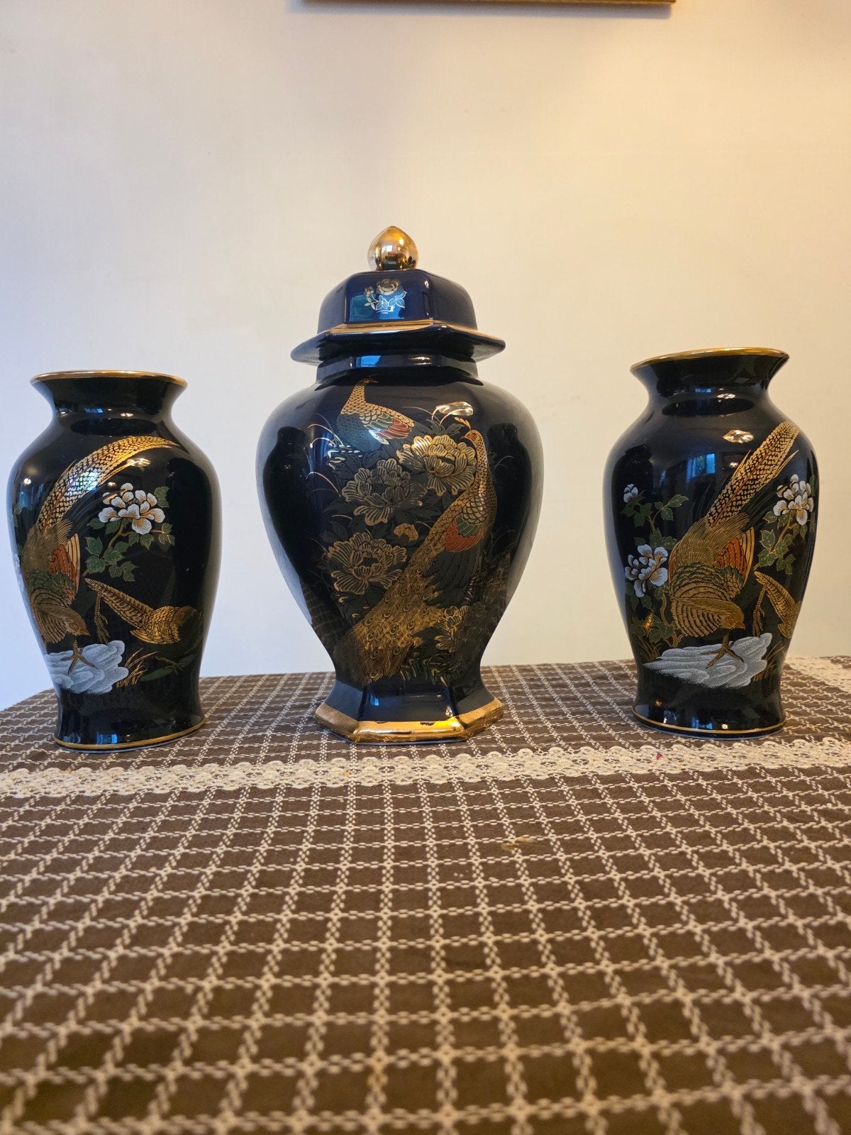 Duitse 3-Delige Vintage Kaststel – Echt Kobalt Porselein, Ophalen of Verzenden