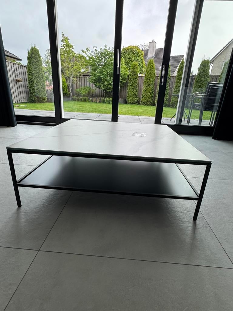 Montèl salontafel keramiek zwart modern design 100 cm, 100 tot 150 cm, Zo goed als nieuw, Minder dan 50 cm, Rechthoekig