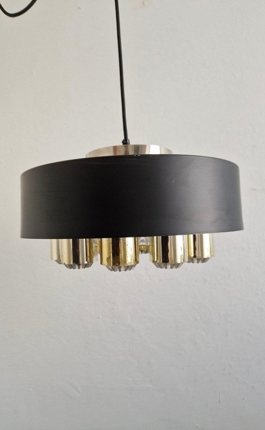 Vintage kroonluchter hanglamp Deens design, Ophalen of Verzenden