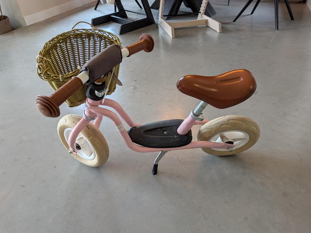 Puky loopfiets roze met mandje, Ophalen of Verzenden, Gebruikt, Minder dan 16 inch, Puky