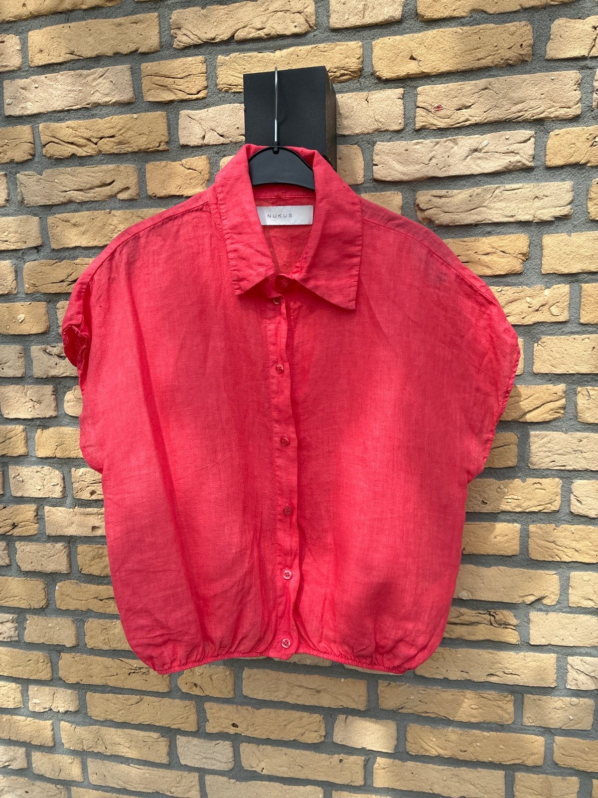 Nukus Juliëtta Top - Korte Mouw Linnen Blouse Maat S, Kleding | Dames, Ophalen of Verzenden, Zo goed als nieuw, Korte mouw, Maat 36 (S)