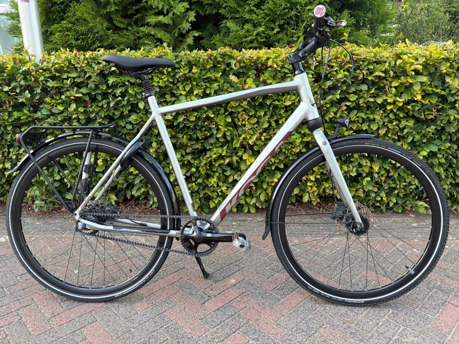 Koga F3 6.0 herenfiets Gates belt-Alfine 11 versnelling H60, 28 inch, Gebruikt, Vering, 10 tot 15 versnellingen