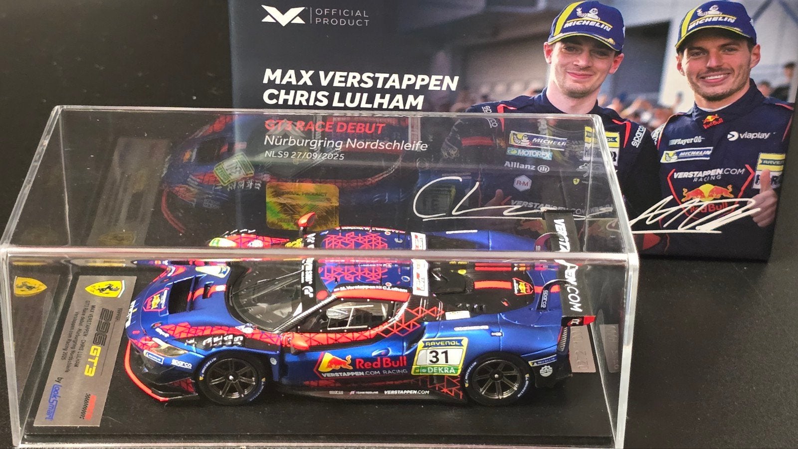 Max Verstappen / Franz Hermann Looksmart Ferrari 296 GT3, Hobby en Vrije tijd, Modelauto's | 1:43, Verzenden, Nieuw, Auto, Overige merken
