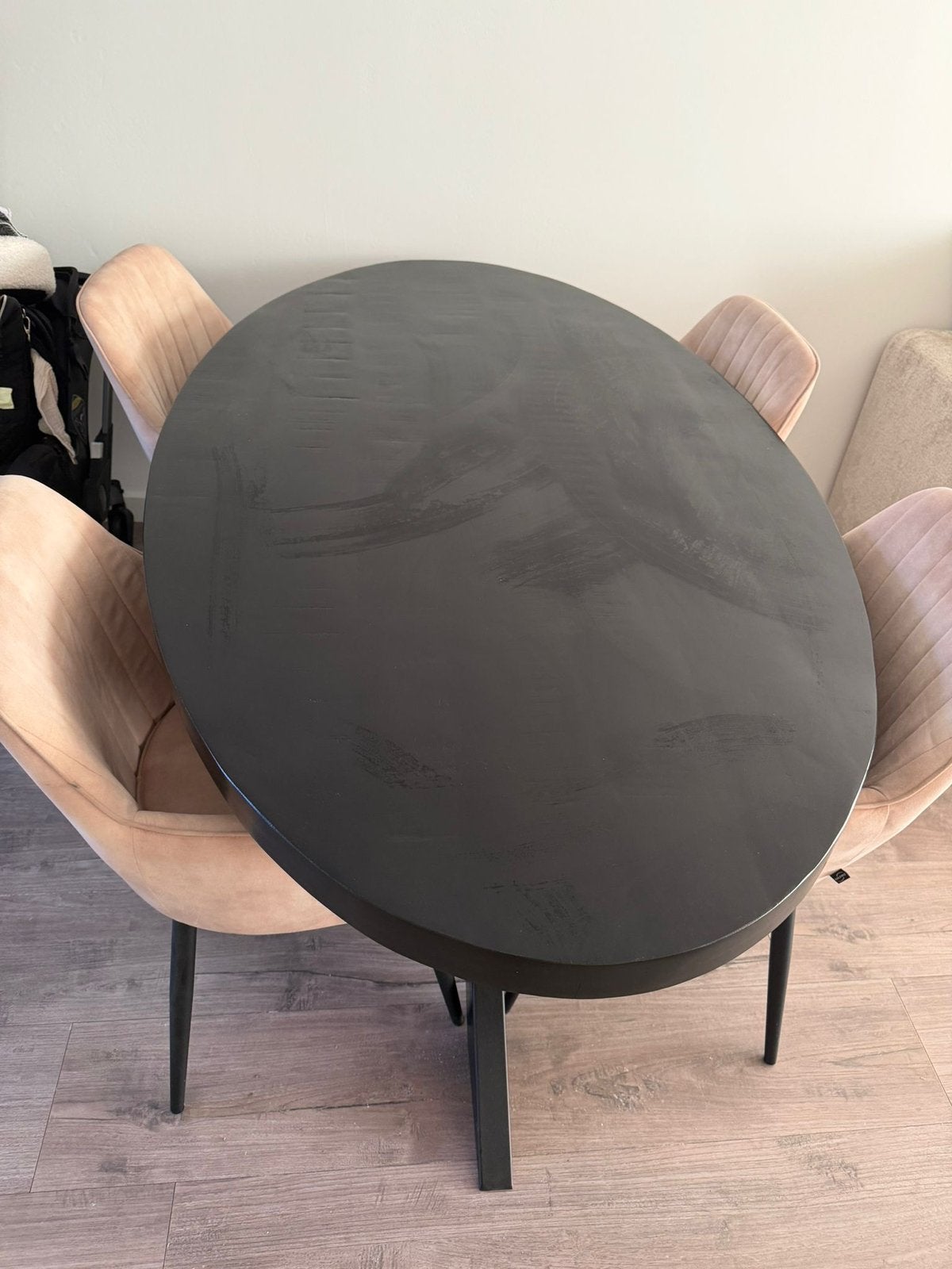 Eettafel met 4 stoelen, 100 tot 150 cm, 150 tot 200 cm, Eikenhout, Zo goed als nieuw