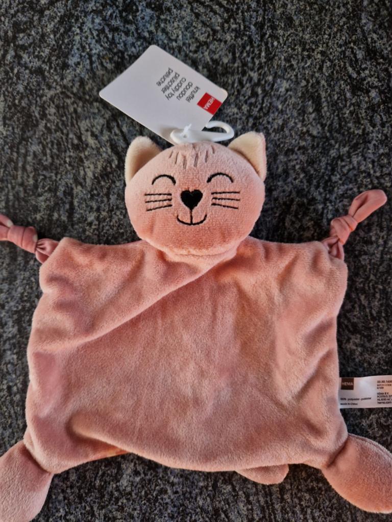 Hema knuffeldoekje poes lichtroze nieuw, Hema, Nieuw, Ophalen of Verzenden, Kat