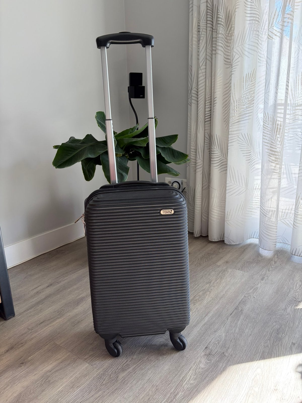 TravelZ handbagage koffer zwart, Ophalen, 50 tot 60 cm, Hard kunststof, Zo goed als nieuw