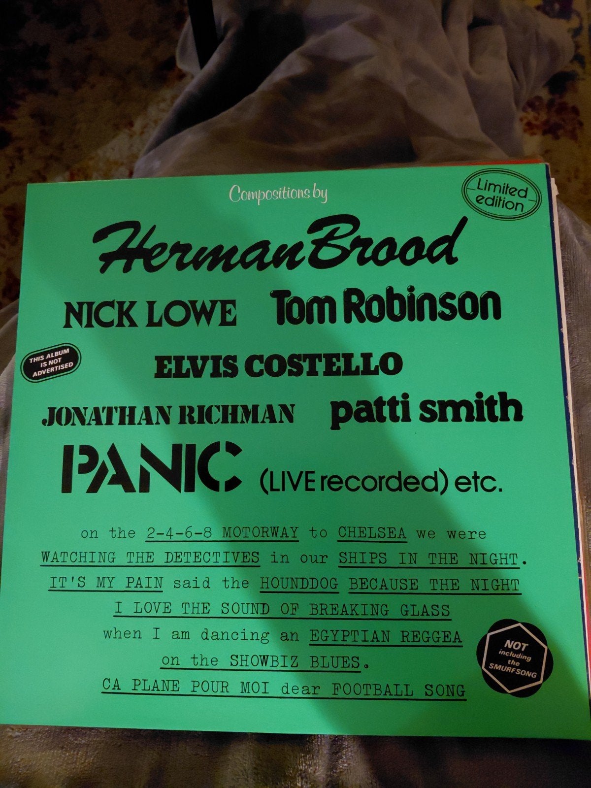 Limited Edition LP, Herman Brood, Elvis Costello, Patti Smit, LP, Pop, Ophalen of Verzenden, Zo goed als nieuw