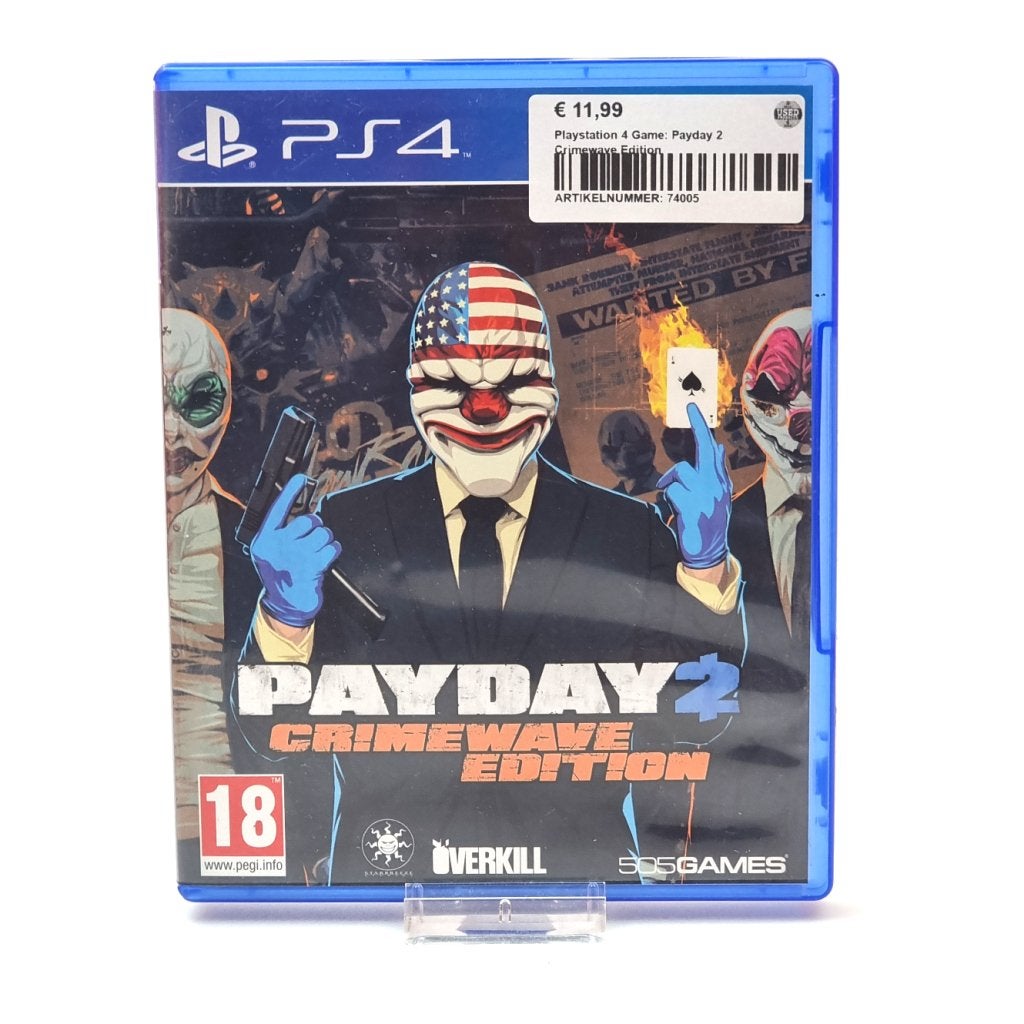 Playstation 4 Game: Payday 2 Crimewave Edition, Sony, Gebruikt, Support@sony.com, 1-7-1 Konan, Minato-ku
Tokyo 108-0075
Japan