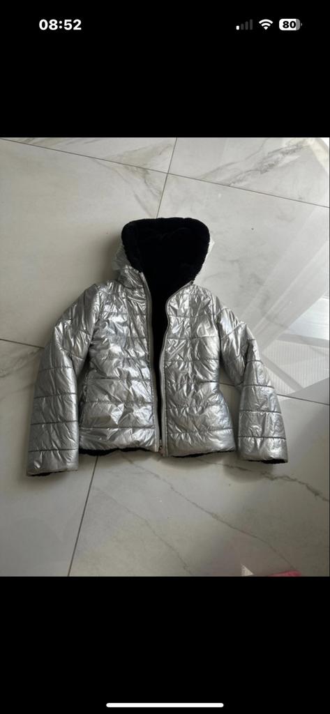 Omkeerbare kinderjas:  teddy maat 140, Kinderen en Baby's, Kinderkleding | Overige, Zo goed als nieuw, Jongen of Meisje, Ophalen of Verzenden