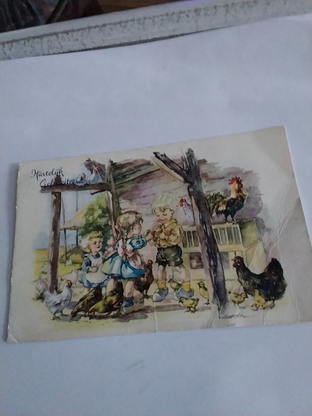 Set van 3 Vintage Ansichtkaarten: Kinderen en Dieren/ Corina, Ophalen of Verzenden, 1940 tot 1960, Kinderen