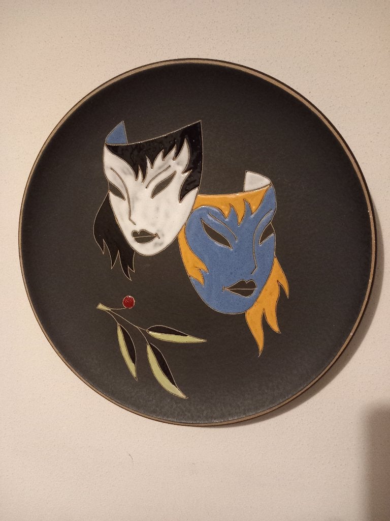 Ruscha wandbord venetiaanse maskers, Venetie, Venetia Venice, Ophalen of Verzenden, Gebruikt