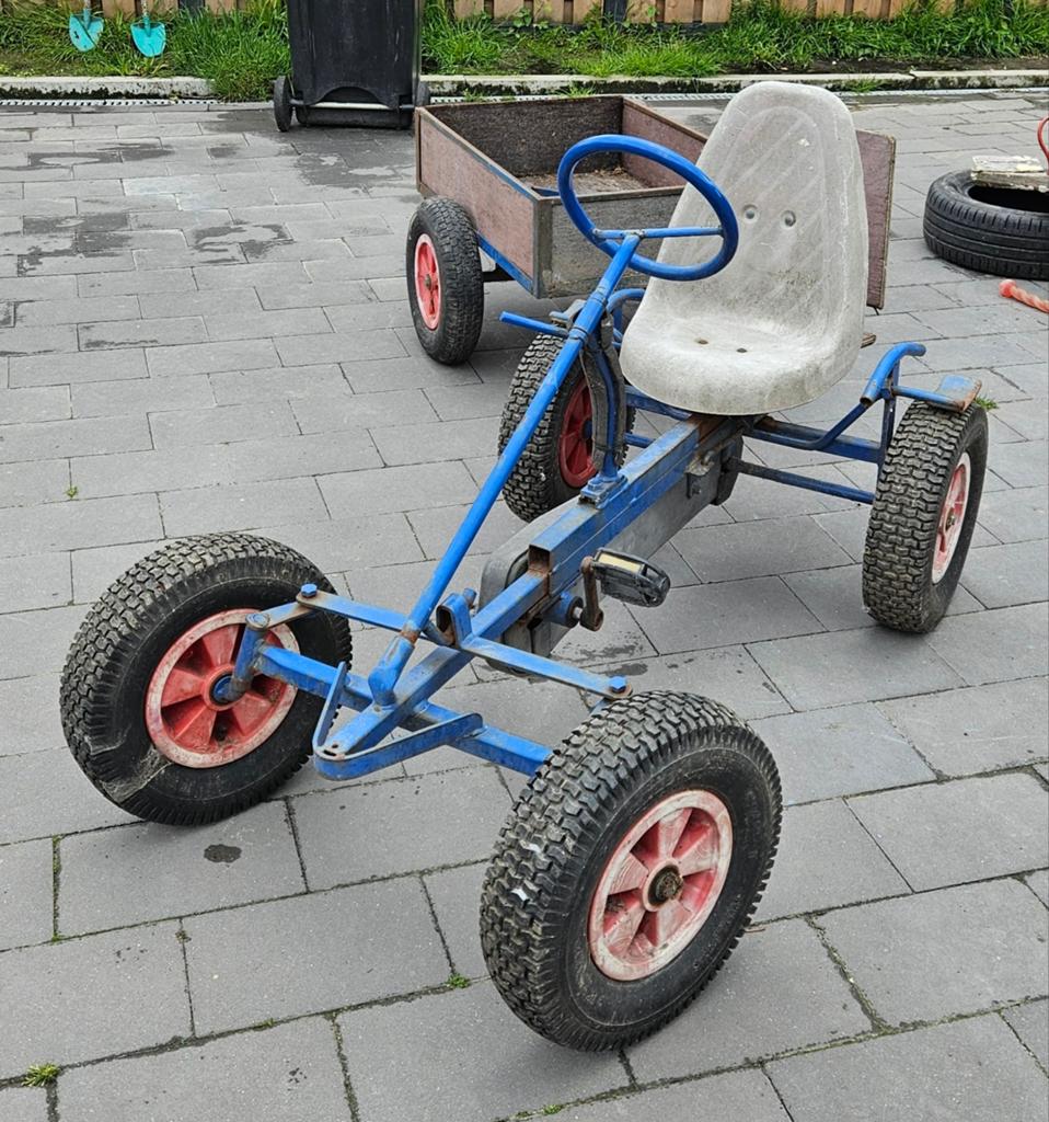 Skelter met aanhanger en extra stoeltje, Kinderen en Baby's, Speelgoed | Buiten | Skelters, Ophalen, Gebruikt, Overige merken