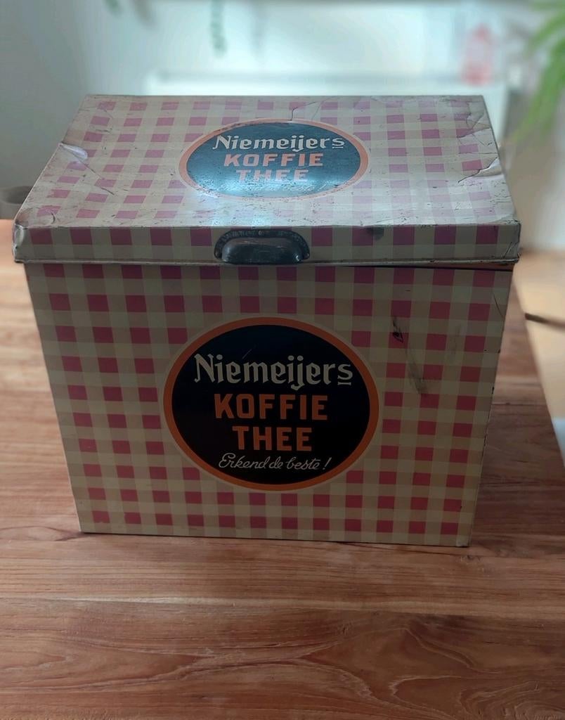 Antiek vintage winkelblik blik Niemeijer, Verzamelen, Blikken, Ophalen of Verzenden, Gebruikt, Overige