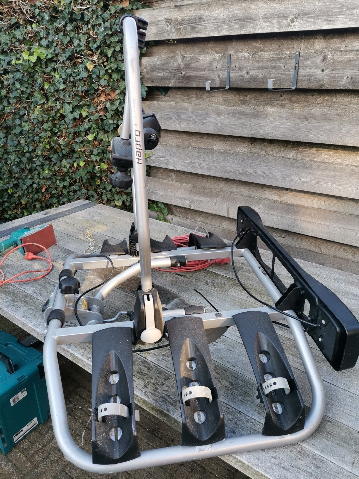 Hapro fietsendrager voor 3 fiets (mist gesp en stanghouder), Ophalen of Verzenden, Gebruikt