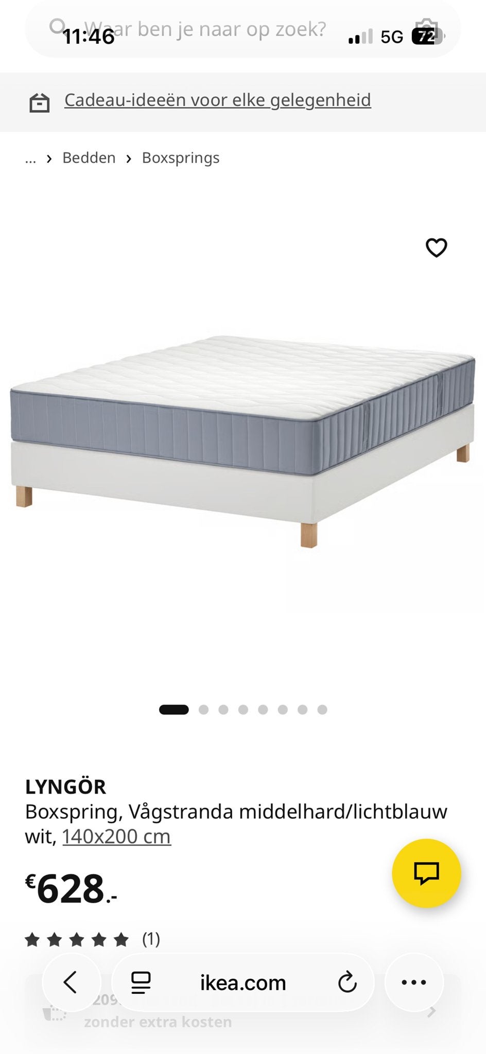Gratis : Ikea Boxspring wit 180 x 200- zonder matras, Huis en Inrichting, Ophalen, Wit, Tweepersoons, 140 cm