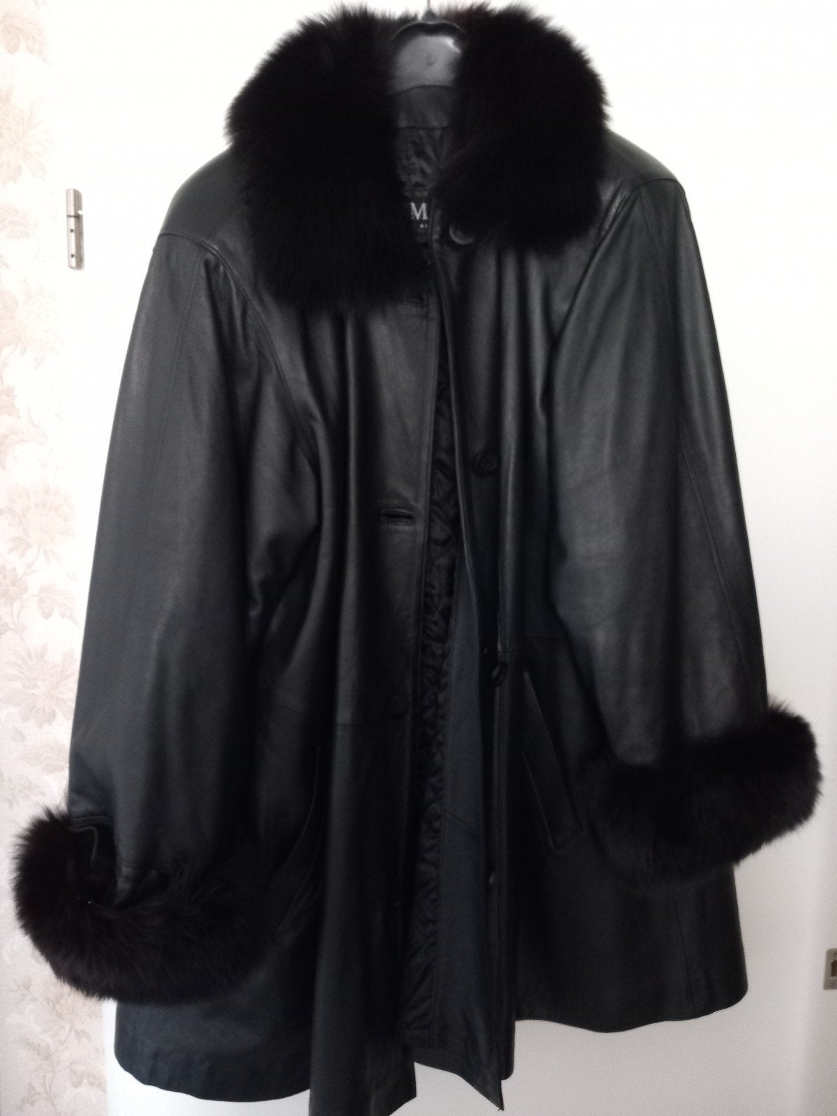 Leren Arma Damesjas met Echt Bont - Maat 44/46, Kleding | Dames, Zwart, Arma, Maat 42/44 (L), Ophalen of Verzenden