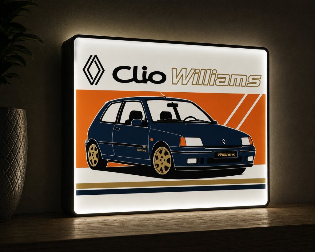 Renault Clio Williams LED Lightbox, Verzenden, ., Lichtbak of (neon) lamp, Nieuw