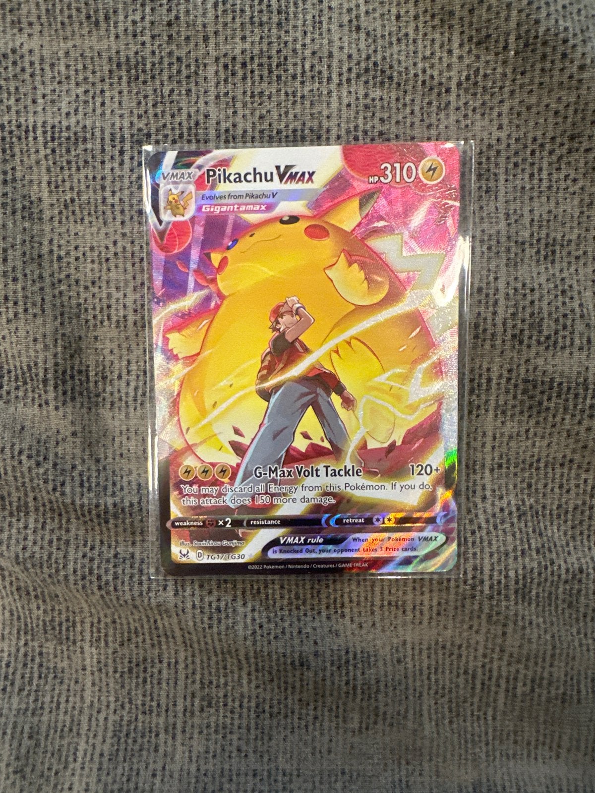 Pikachu VMAX TG17/TG30 Pokémon Lost Origin Perfecte Conditie, Ophalen of Verzenden, Zo goed als nieuw, Losse kaart, Foil