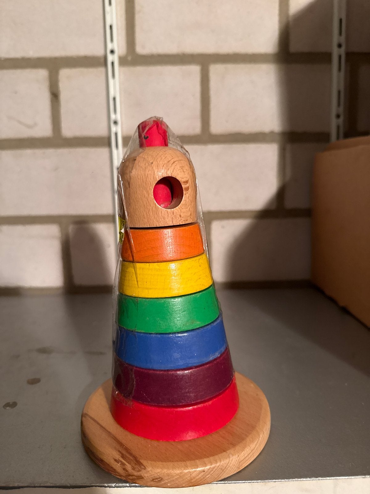 Houten stapeltoren regenboogkleuren, Ophalen of Verzenden, Zo goed als nieuw, Overige typen