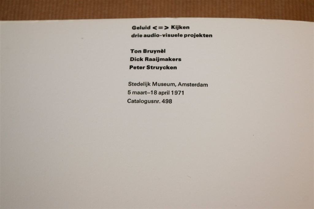 Geluid Kijken = Sound Sight — AV Kunstprojecten [1971], Ophalen of Verzenden, Gelezen, Artiest