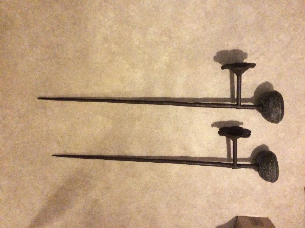 lange metalen kandelaars 80+ cm lang. set ophalen in Utrecht, Huis en Inrichting, Woonaccessoires | Kandelaars en Kaarsen, Ophalen