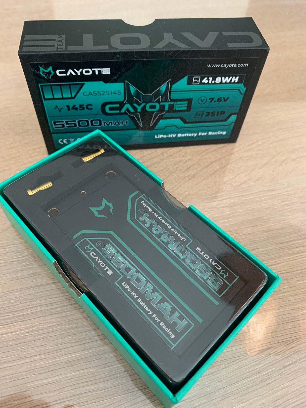 CAYOTE Racing 5500mAh 2S Shorty LiPo Battery 7,6V 145C 203gr, Ophalen of Verzenden, Zo goed als nieuw