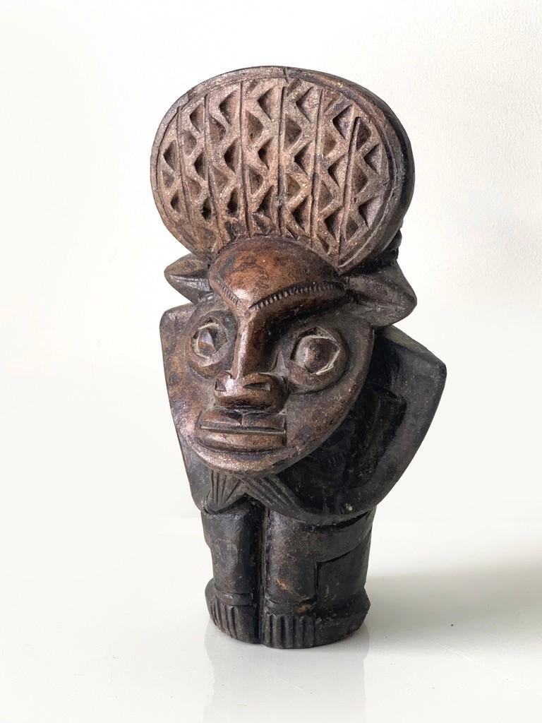 Complete Antieke Bamun Prestigepijp - Kameroen - Terracotta, Ophalen of Verzenden