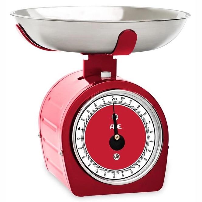 ADE retro keukenweegschaal analoog rood 5kg 'Shirley', Ophalen, Minder dan 10 kg, Keukenweegschaal, Nieuw