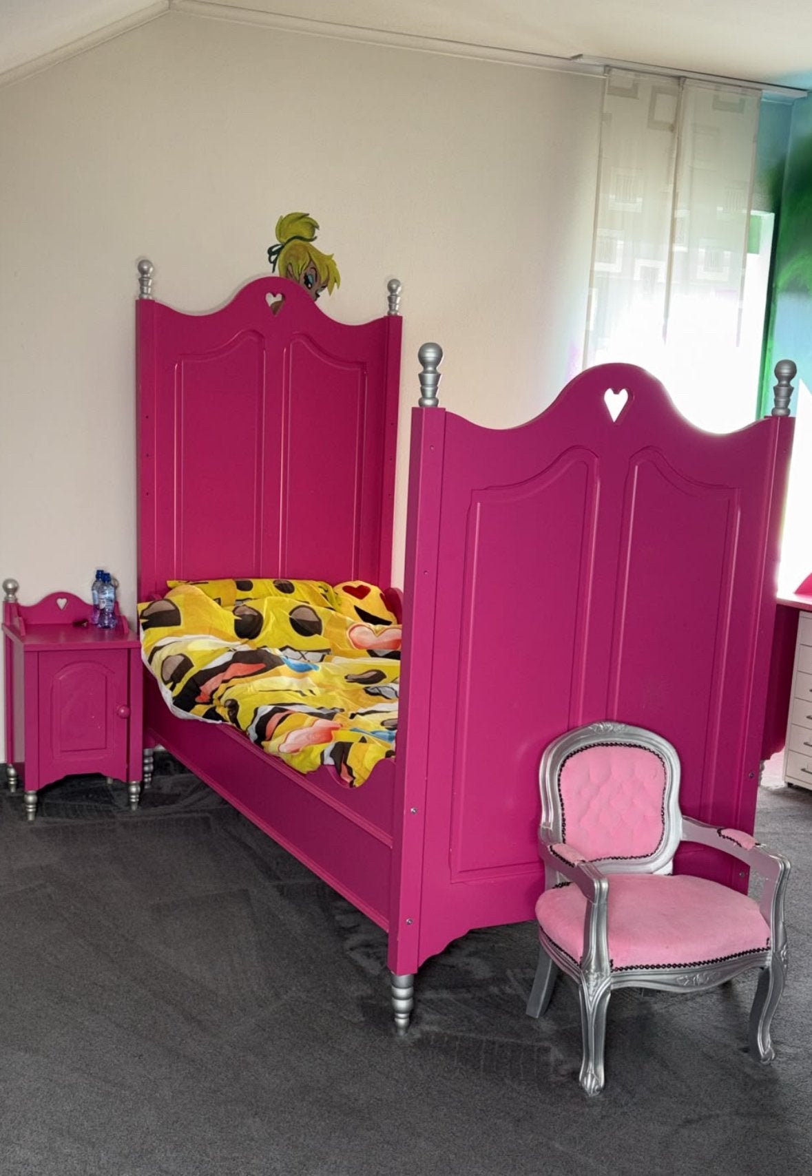 Prinsese slaapkamer, Ophalen, 85 tot 100 cm, Gebruikt, Lattenbodem
